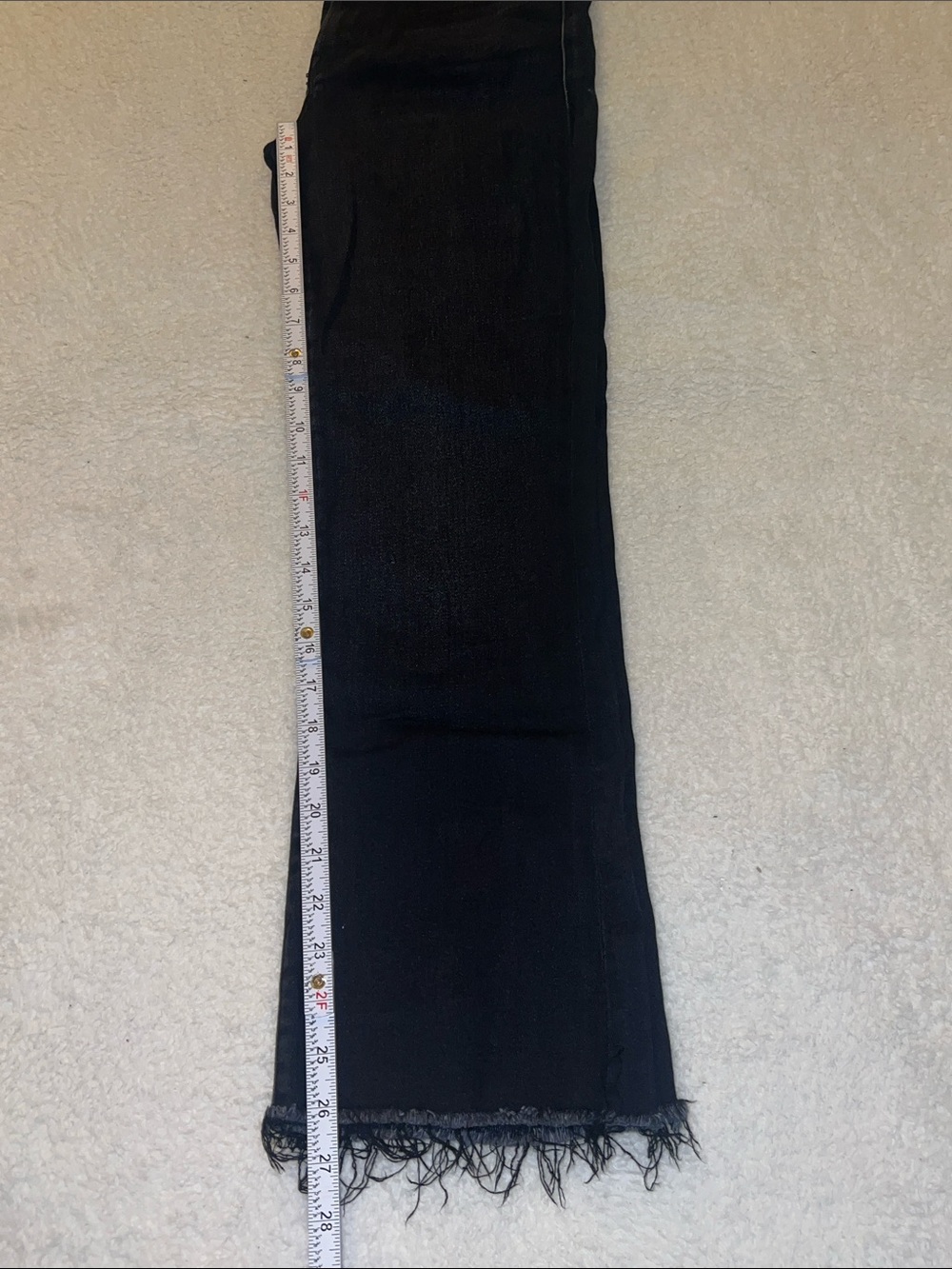 MOTHER Hustler Ankle Fray Crop Flare High Rise Washed Black Jeans 29 - Picture 8 of 14